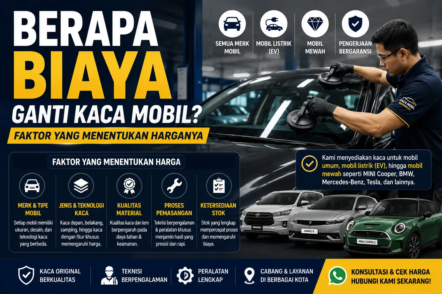 Berapa Biaya Ganti Kaca Mobil? Faktor yang Menentukan Harganya